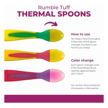 Load image into Gallery viewer, Rumble Tuff Baby Thermal Color Changing Spoons (3pc)

